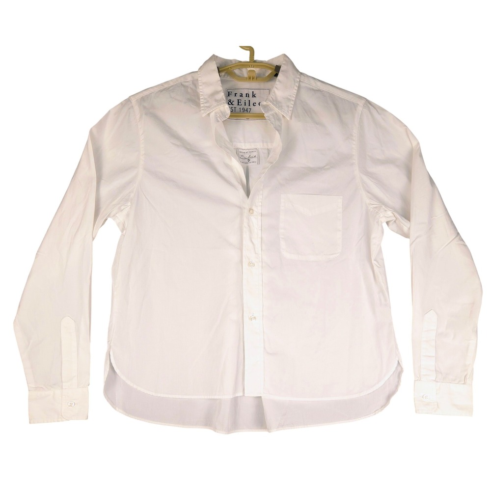Frank & Eileen Silvio White Cotton Button Down Shirt Womens Medium M